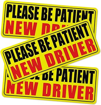 3PCS New Driver Magnet for Car, Please Be Patient New Driver Stickers Magnetic Safety Warning Magnetic Reflective Reusable Signs