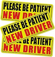 3PCS New Driver Magnet for Car, Please Be Patient New Driver Stickers Magnetic Safety Warning Magnetic Reflective Reusable Signs