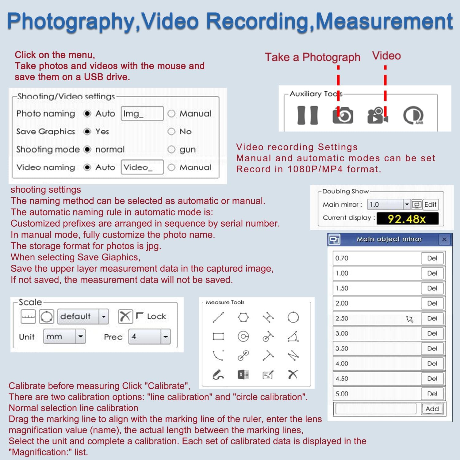 8.3 MP 4K HD Microscope Measure Camera HDMI/USB Output