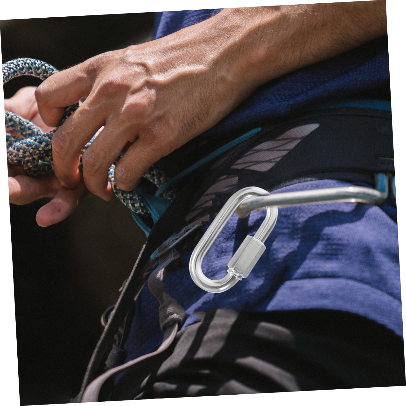 VICASKY Locking Carabiner Heavy Duty Chain Link Carabiner Clip M8 Size Threaded Repair Chain for Gym Swing Set