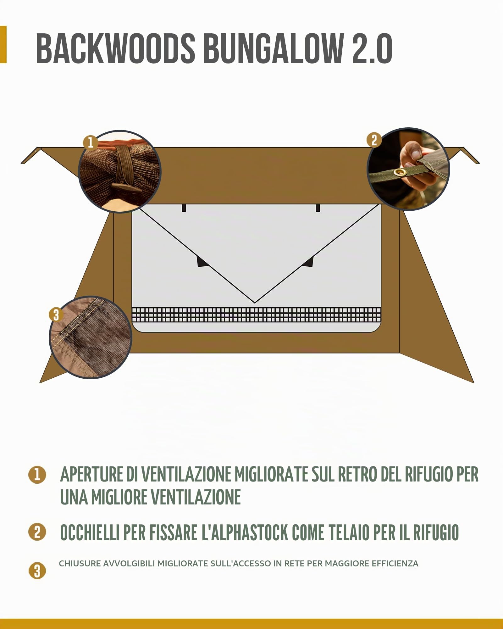 OneTigris Tenda Campeggio 4 Stagioni Rifugio Ultraleggeri per Il Campeggio a Caccia di Escursioni Polyester Taffeta