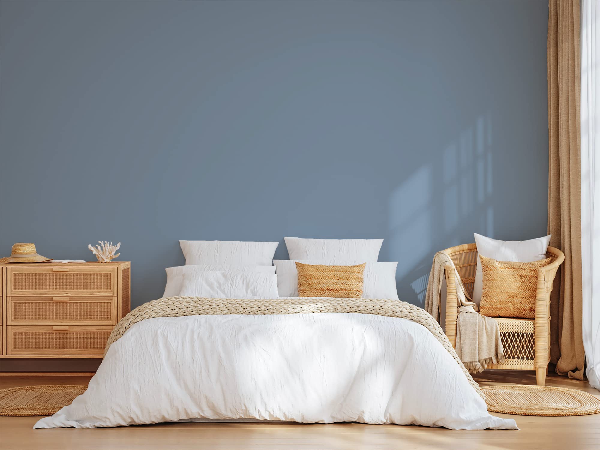 BOX DECO COULEURS Aqua Deco - Pittura da parete acrilica effetto velluto, 10 l, grigio blu
