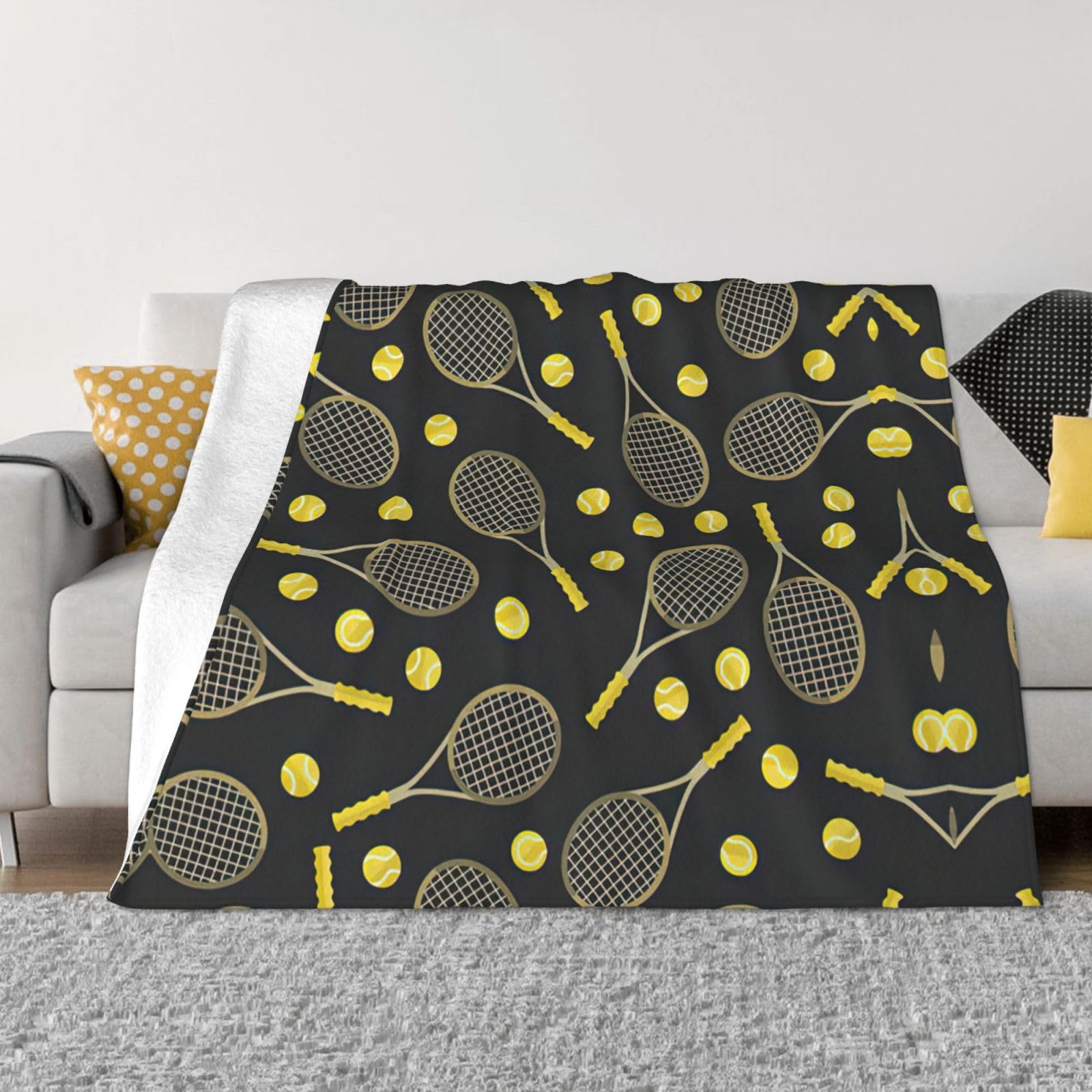Couverture en flanelle tennis douce jeté de lit toutes tailles