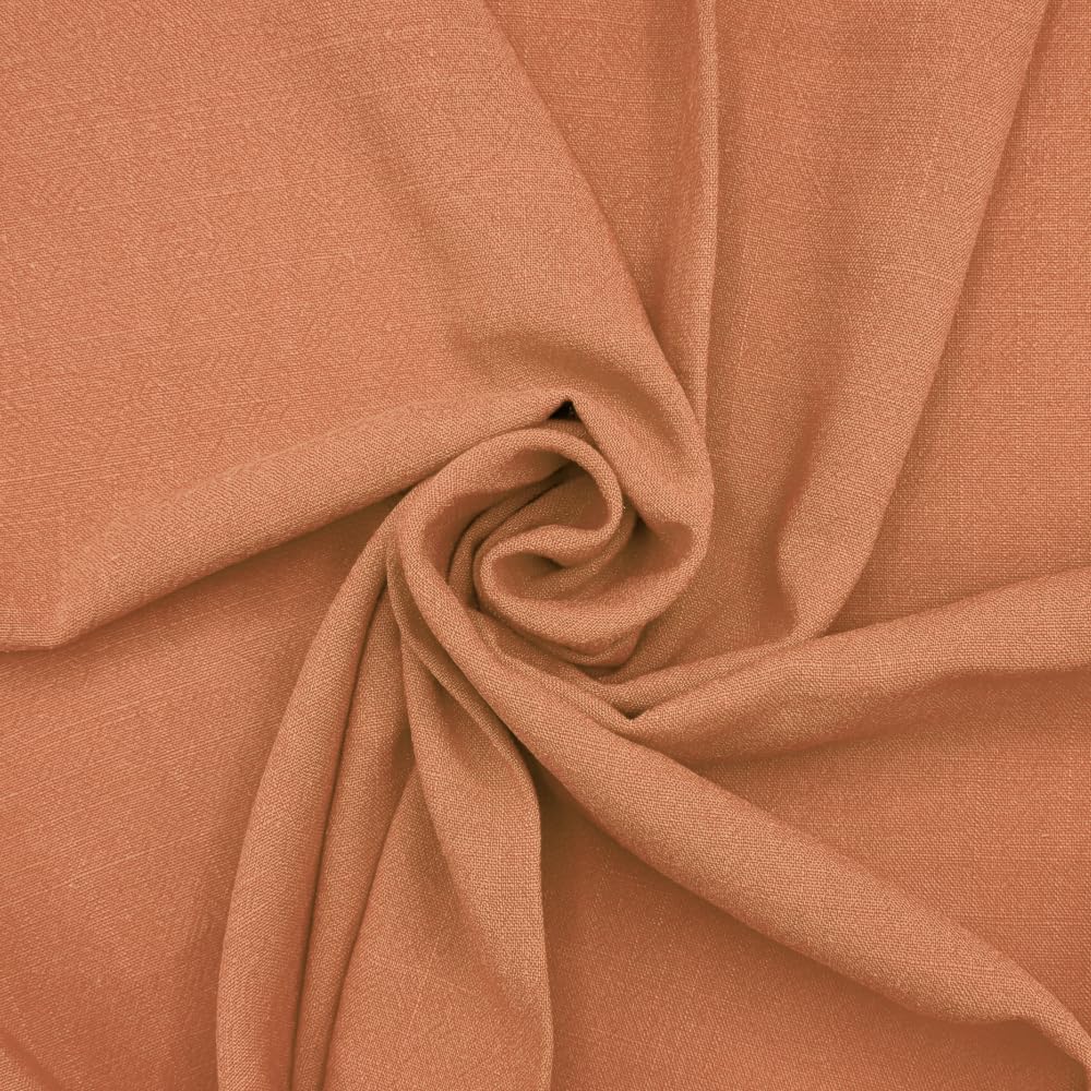 Stone Washed Linen Viscose Fabric Plain Oeko-Tex Dressmaking Soft 136cm Wide (Price Per Metre) (Mandarin)