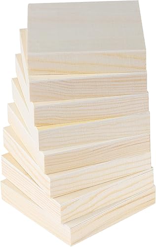 Miniatura 4 de ADXCO 8 paneles de madera de 3.9 x 3.9in sin terminar lienzo de madera paneles de madera para pintura, verter, uso de artes con aceites, acrílicos