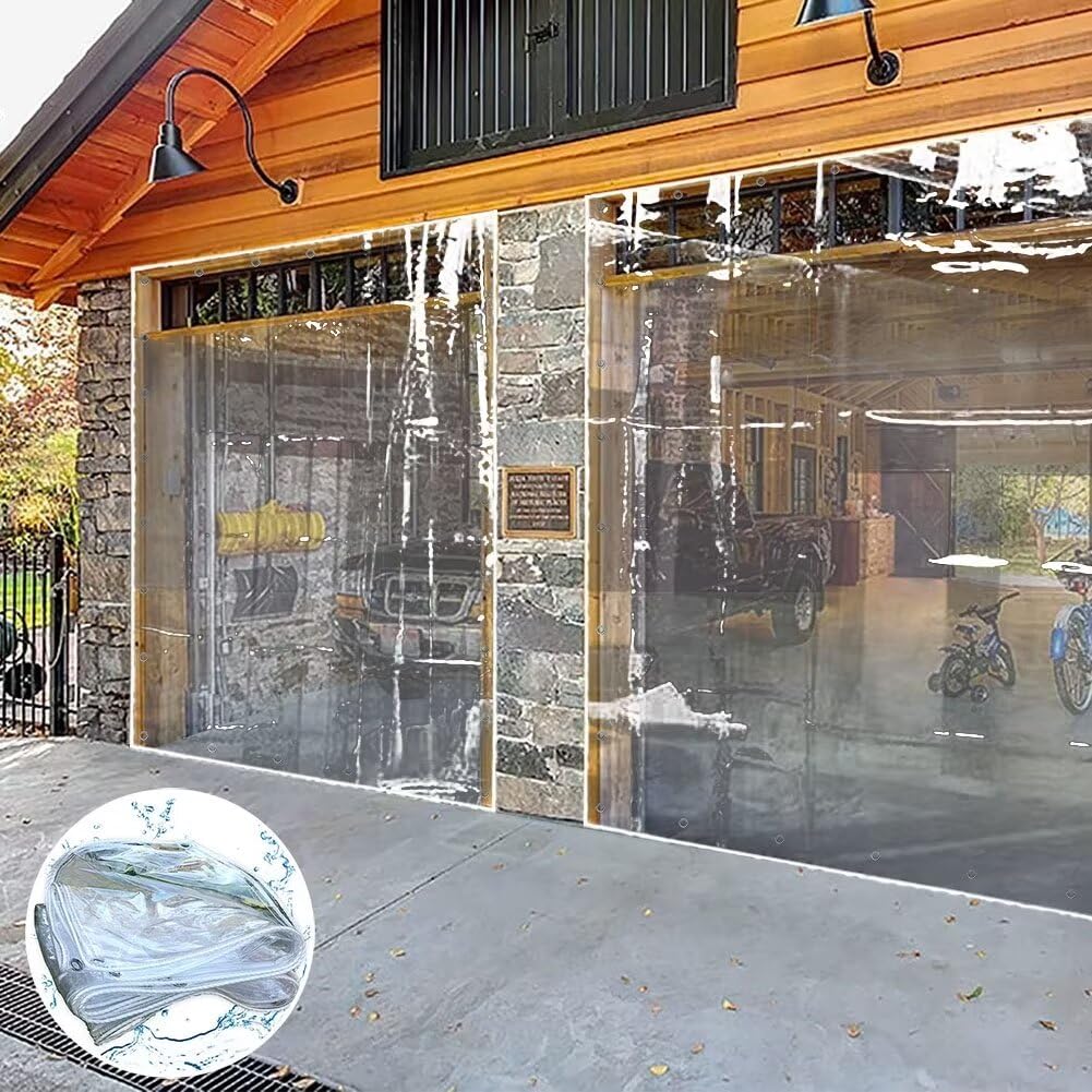 2m x 2m Plane Transparent mit ösen wasserdichte Durchsichtig Abdeckplane PVC 400 g/m² Für Pavillon, Balkon, Balkonmöbel,Gartenmöbel. mit Seil