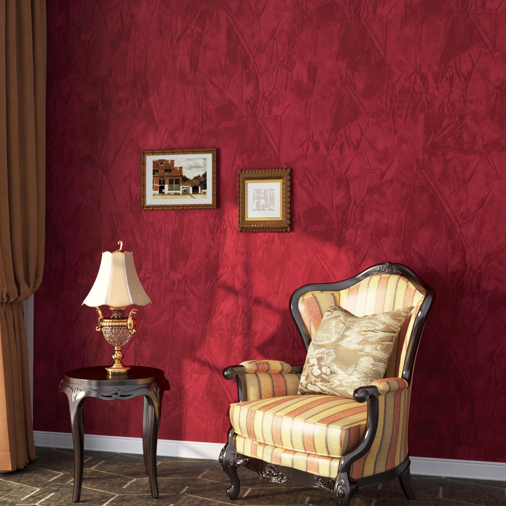 Papier peint en velours de luxe pour chambre rouge ReWallpaper 61x5m