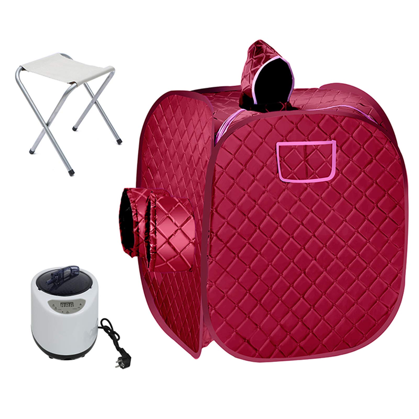 Sauna Box - Sauna plegable portátil de vapor para balneario personal desintoxicar perder peso 100 x 80 x 80 cm (doble persona, rojo)