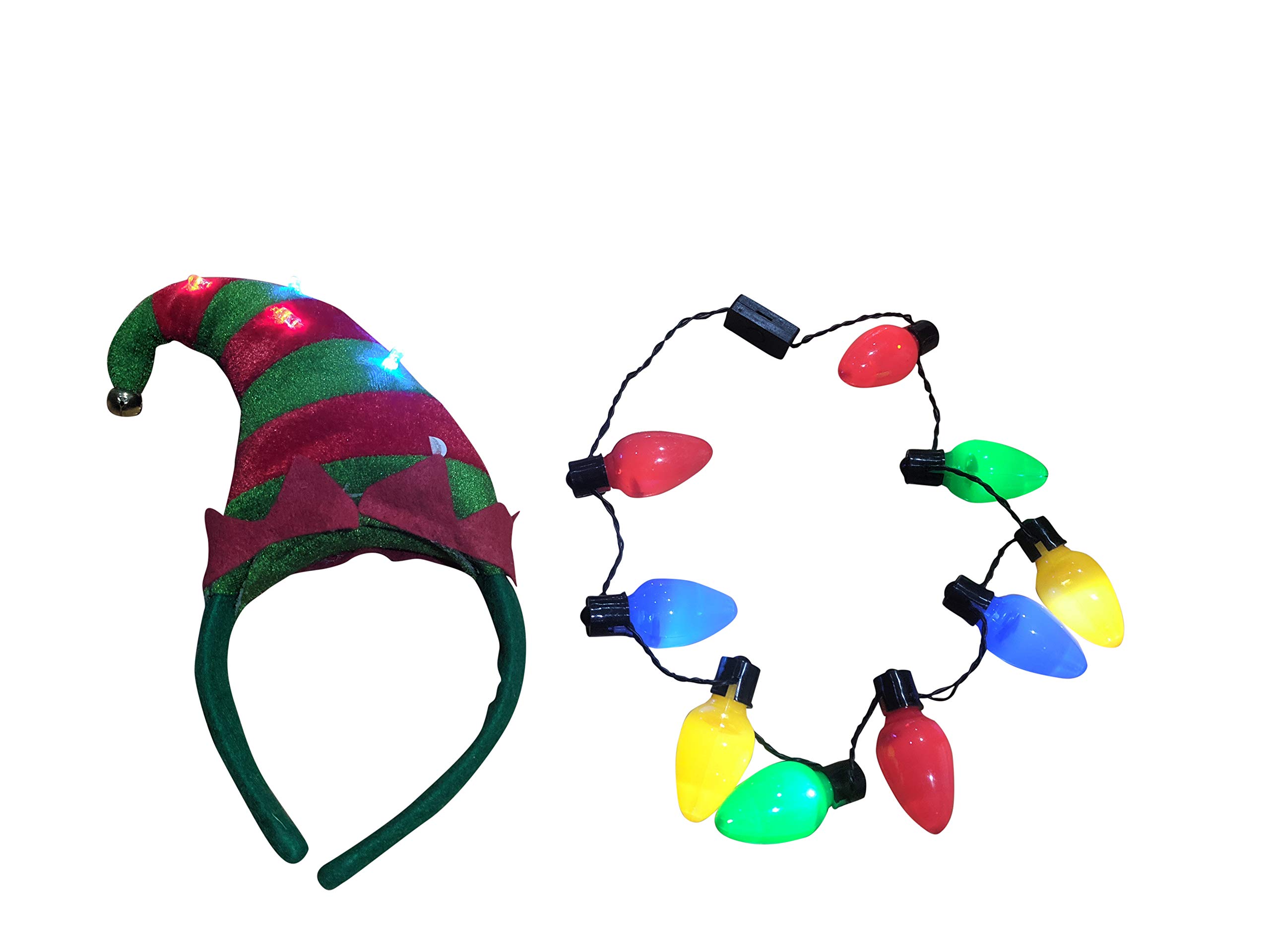 The Electric MammothLight Up Christmas Tree or Elf Hat w/ LED Light Bulb Necklace