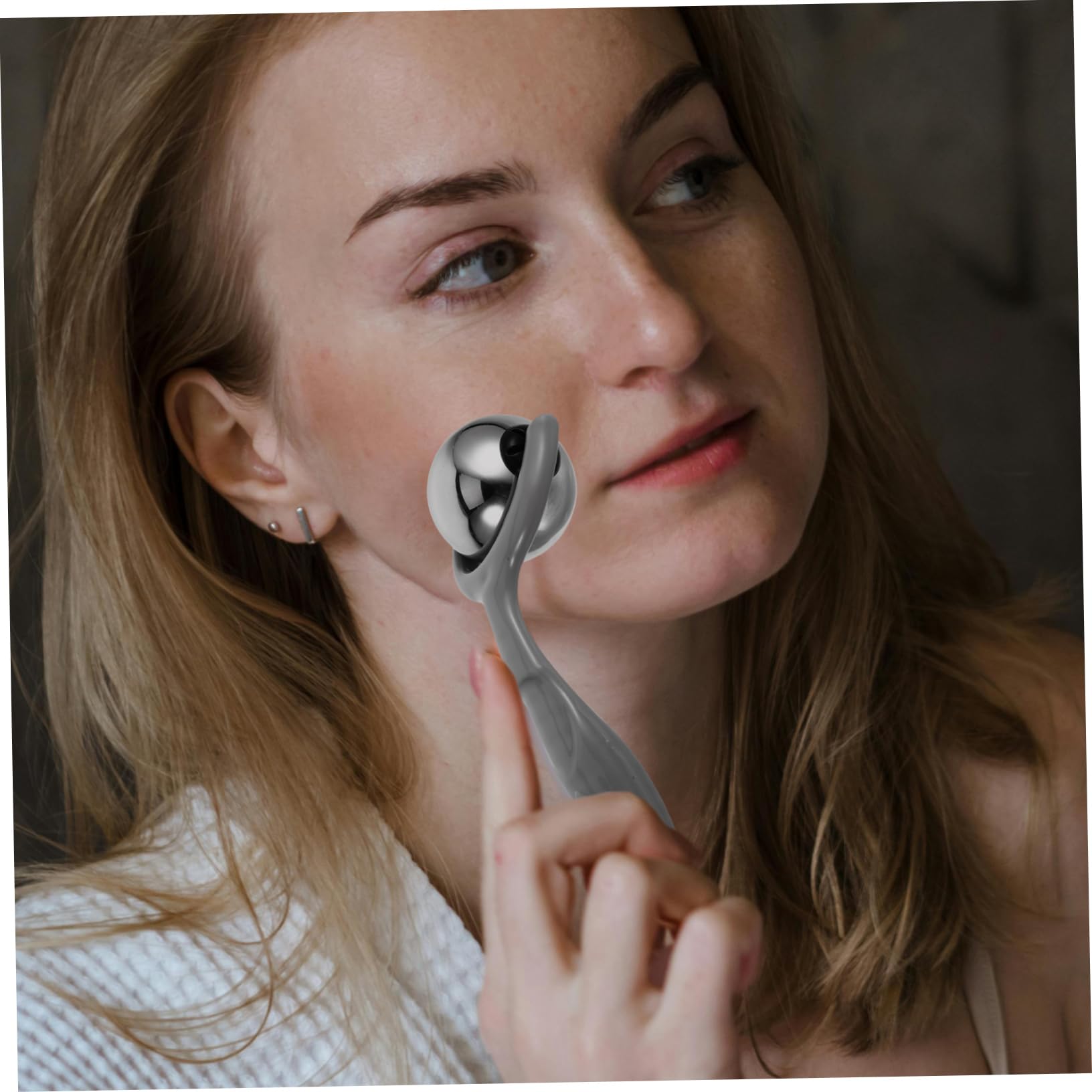 BESTYASH 4 Pezzi massaggiatore viso a massaggio viso con per gli occhi strumento per raschiare guasha facciale massaggiatore facciale Solo Grey