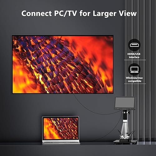 Miniatura 6 de Hayve Microscopio digital 4K, microscopio de monedas HDMI de 48 MP con pantalla IPS de 7 pulgadas, microscopio de soldadura 1500X con luces,