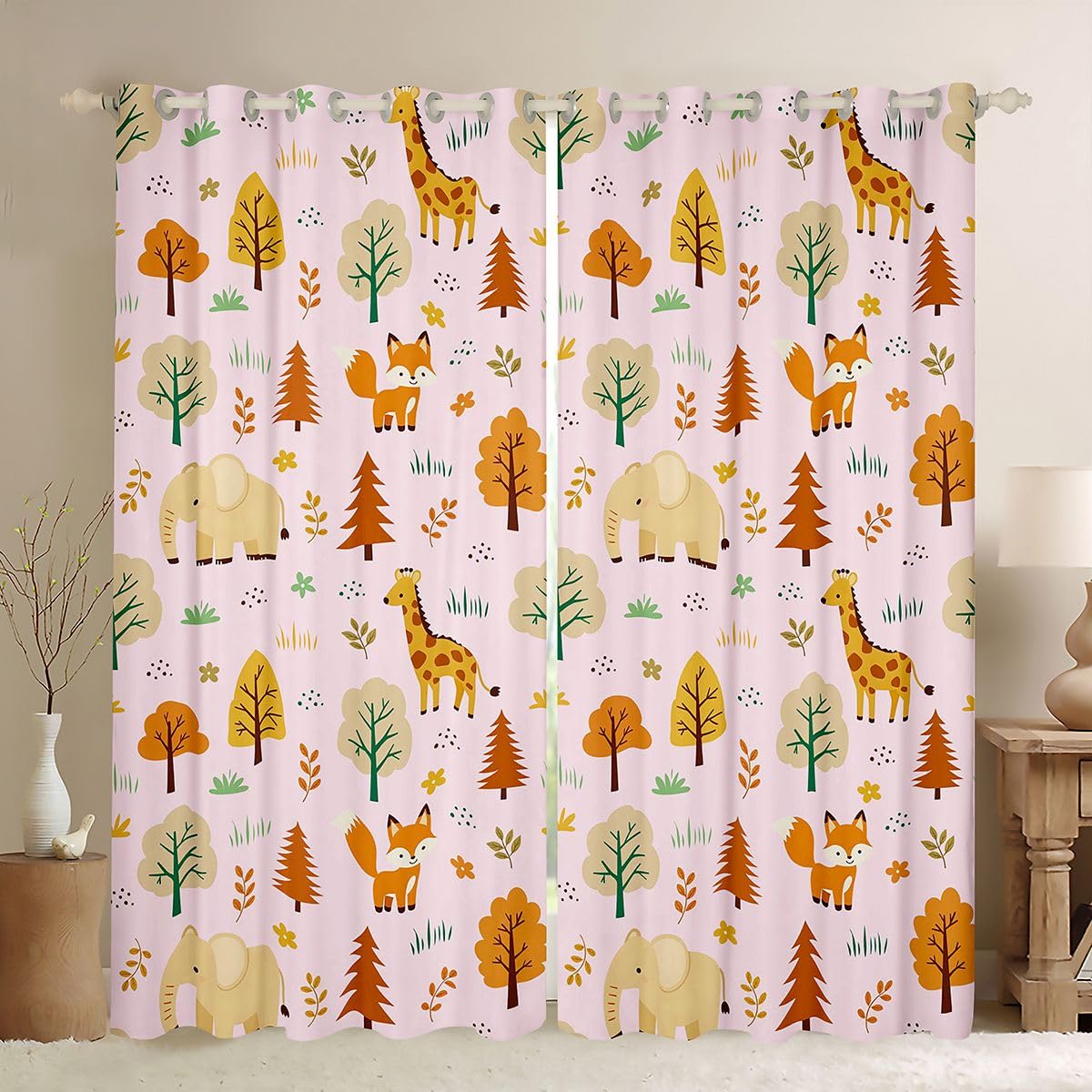 Homewish Tende oscuranti con animali del bosco, 117 x 183 cm