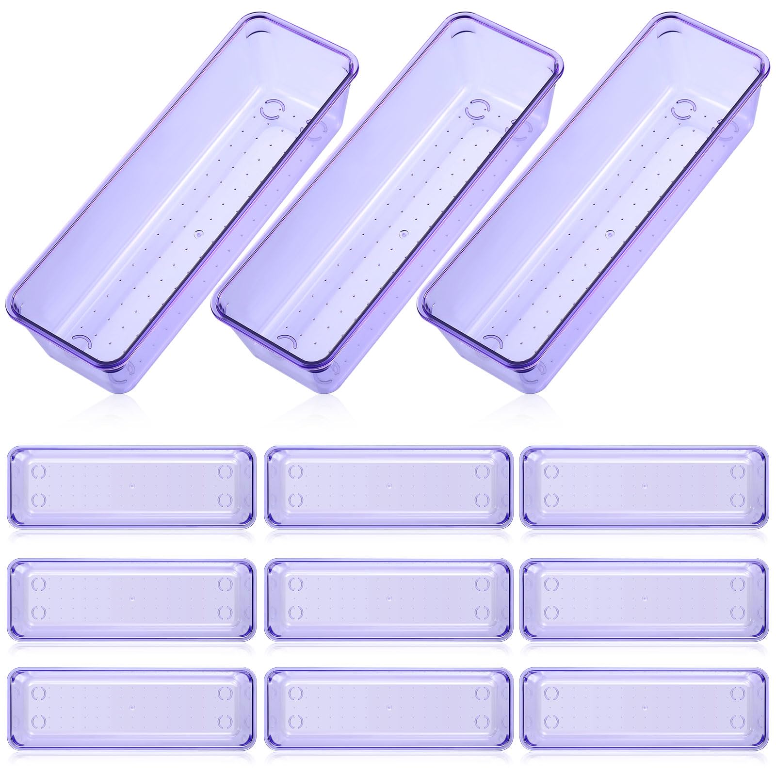 Organiseur de tiroir transparent violet Maitys lot de 12 pour maquillage