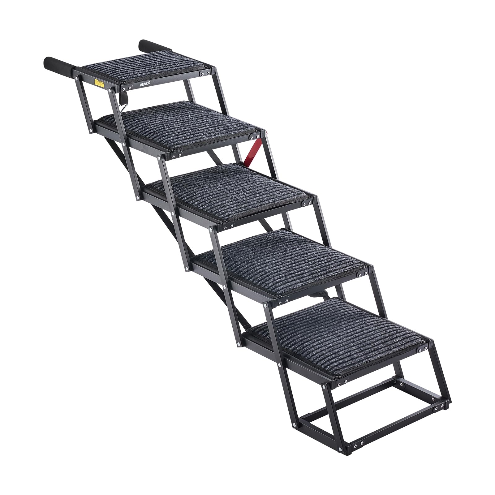 VEVOR Scaletta Pieghevole per Auto per Cani Animali Domestici, Scala Pieghevole a 5 Gradini per Cani da SUV Camion Letti Divani per Animali Domestici Carico max 90,72 kg Superficie Antiscivolo