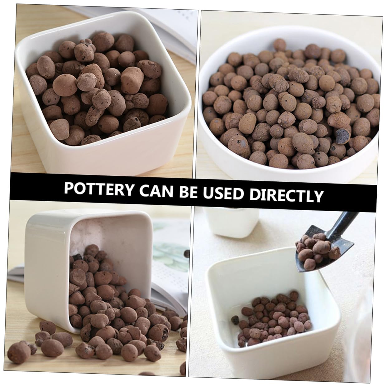 Mipcase Ceramsita de Drenaje para Jardinería 1 Kg Arcilla Expandida Porosa 05-1 CM Material Transpirable para Macetas y Cultivo sin Suelo Suministros para Plantación de Flores y