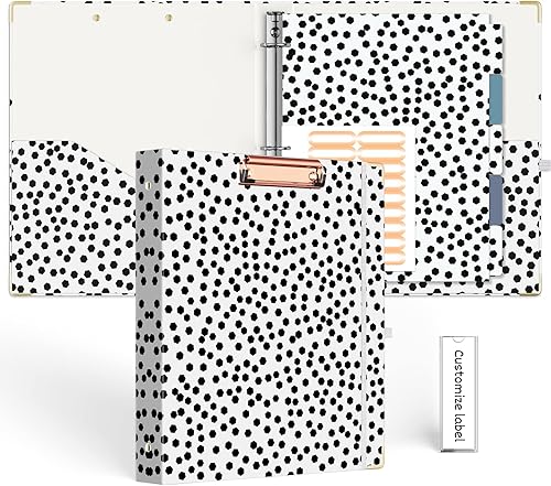 EYROZILL - Carpeta de 3 anillos de 1 pulgada para papel de tamaño carta 11 x 85 pulgadas con separadores de 5 pestañas bonitas carpetas de tres
