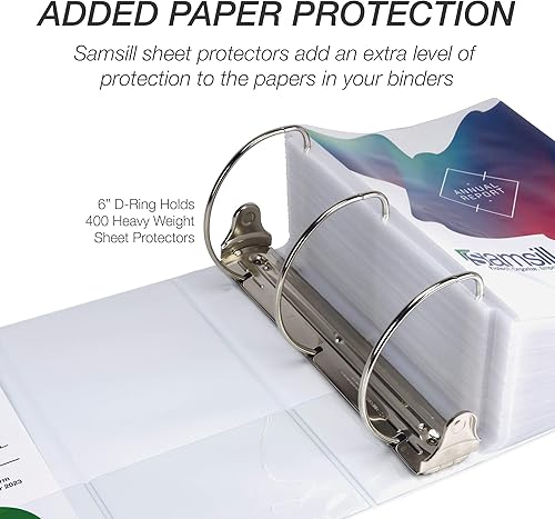 Vista 312 de Samsill Carpeta duradera de 1.5 pulgadas, fabricada en los Estados Unidos, carpeta de anillos en D, carpeta transparente personalizable, surtido