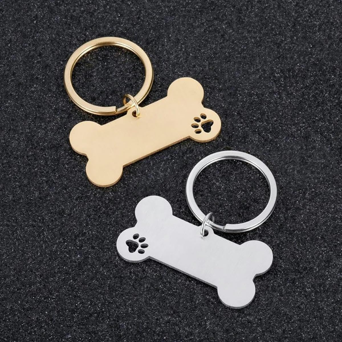 Lot de 20 médailles d'identification pour animaux de compagnie en acier inoxydable vierges, personnalisées, pour chien et chat, avec gravure personnalisée, pendentifs, colliers, accessoires pour anim