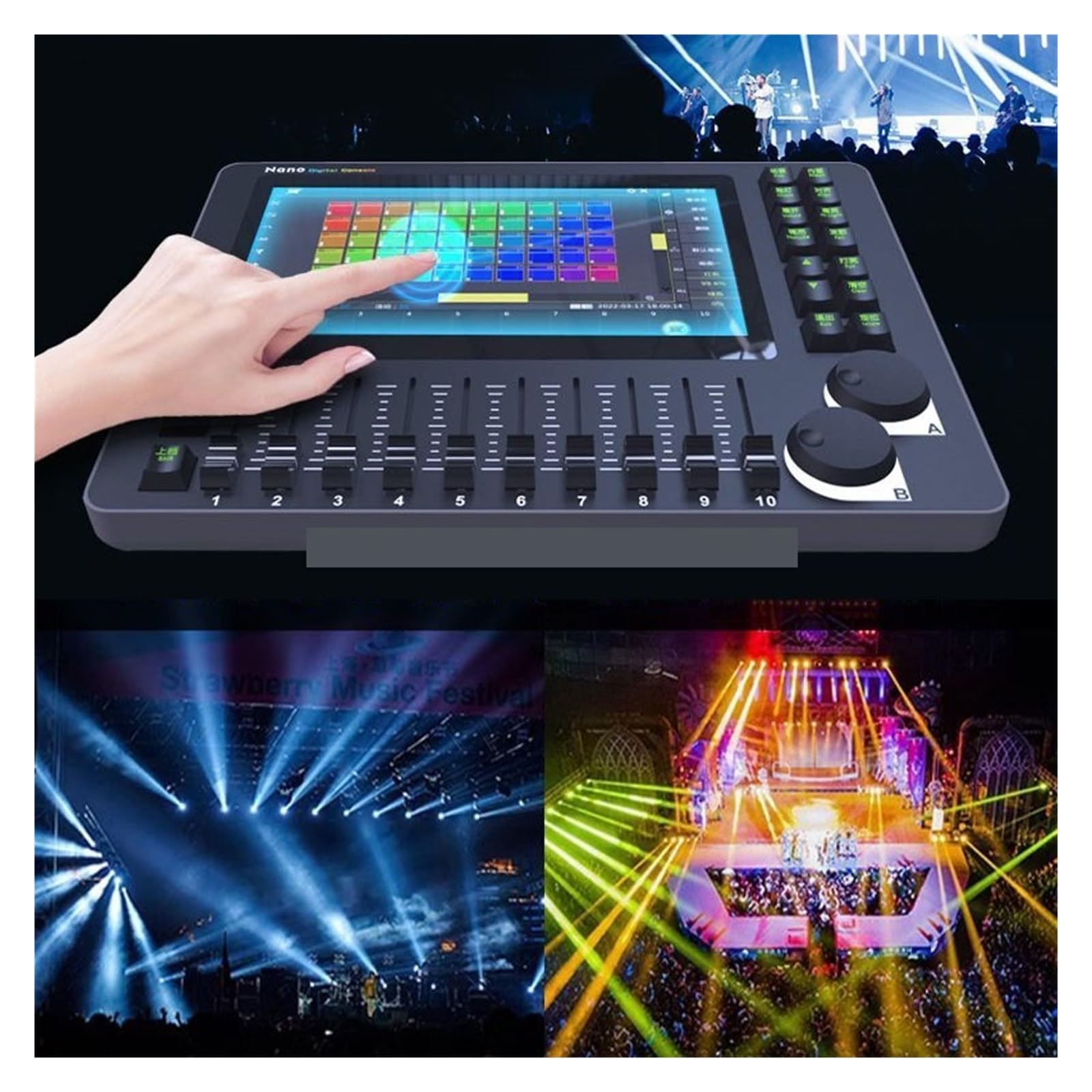 Kontroler DJ-ski, Kontroler DMX Light Sta Effects Oświetlenie Konsola DMX or Konsola główna Światło z ekranem o wysokiej jaości