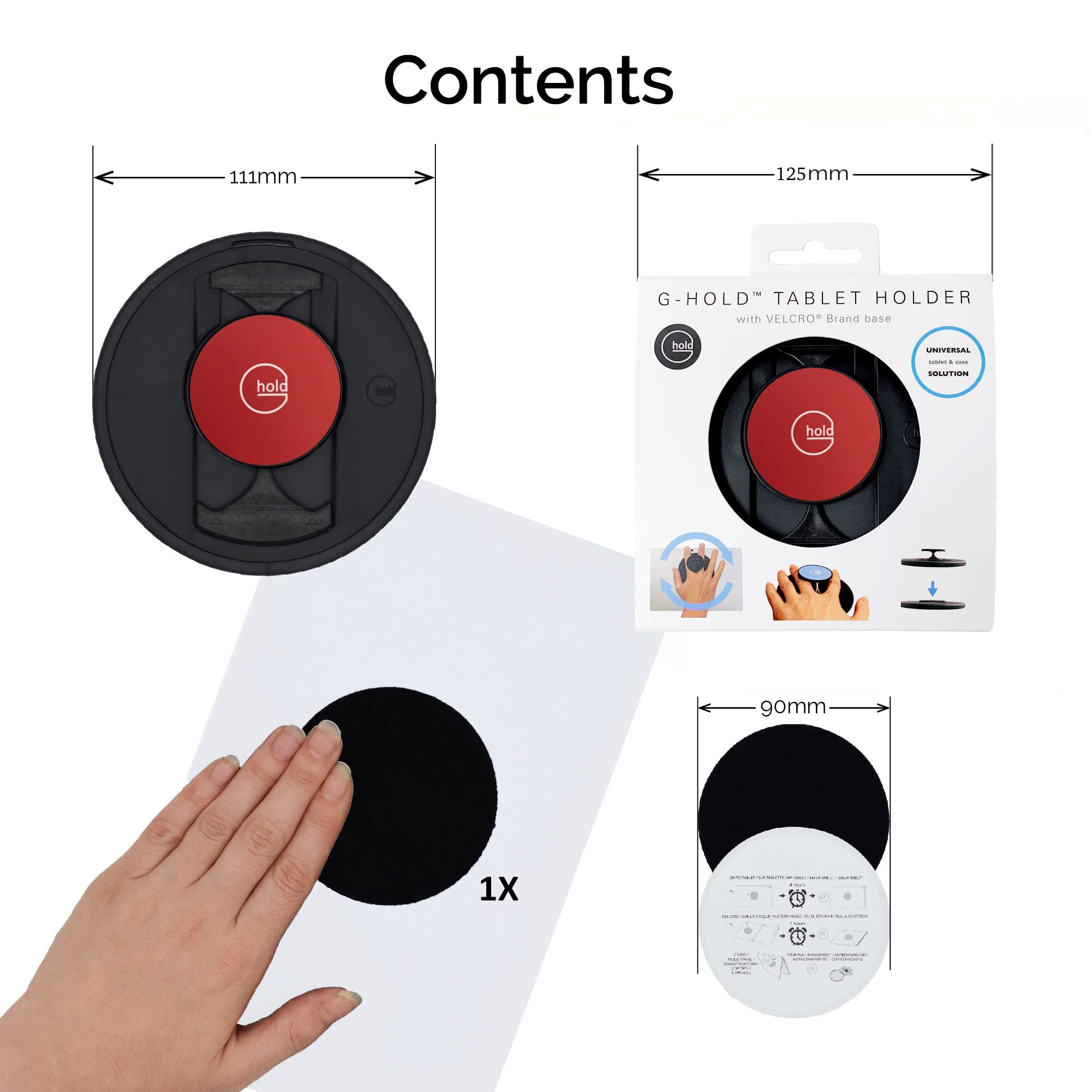 G-Hold® - Soporte ergonómico para tablet funciona con cualquier tableta, tableta, e-Reader, iPad - universal, ergonómico, giratorio, plegable y ajustable (rojo)