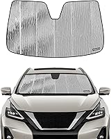 Vista 1 de Parasol de parabrisas para Nissan Murano 2019-2024, reversible, color plateado y negro