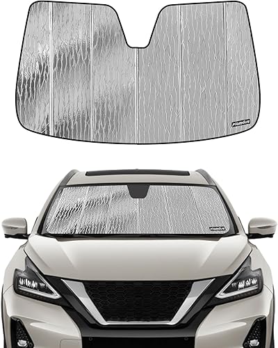 Parasol de parabrisas para Nissan Murano 2019-2024, reversible, color plateado y negro