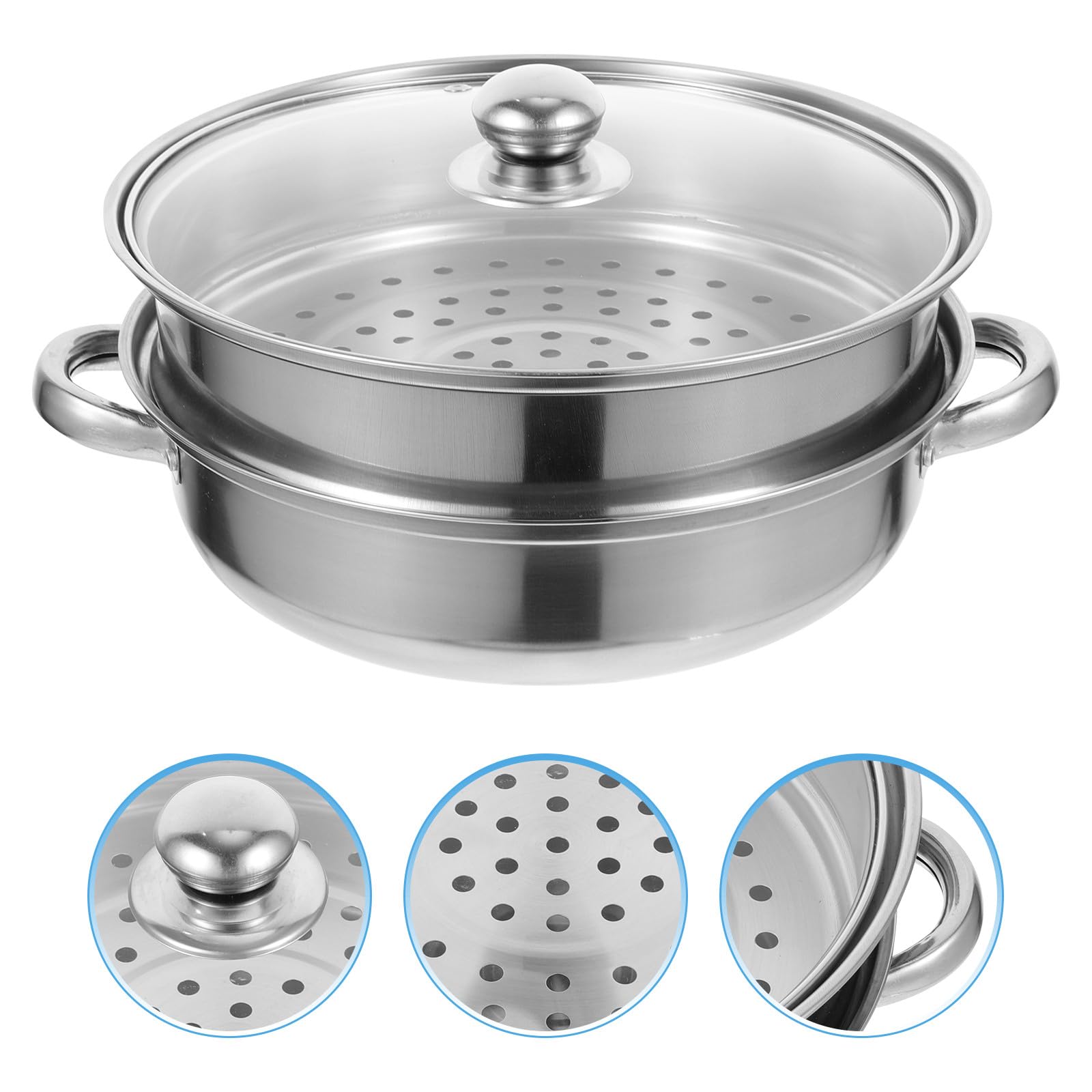 Vaporera de Verduras de Acero Inoxidable de Doble Capa para Cocina