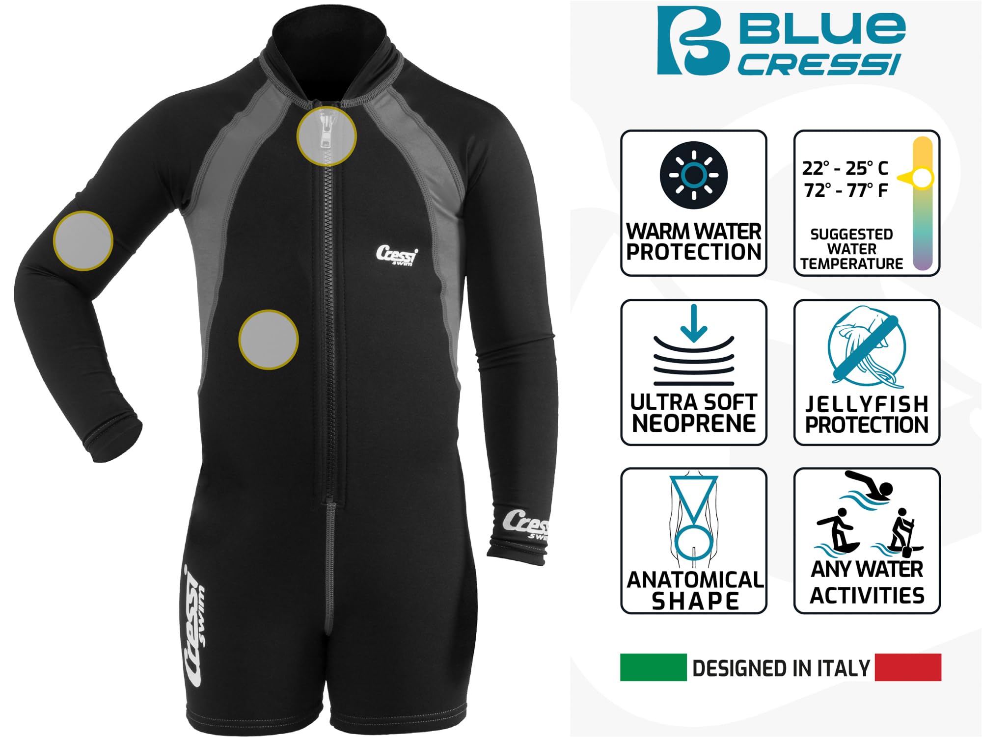 Cressi Shorty Kid - Unisex Swimming Neoprenanzug für Kinder 1.5/2mm