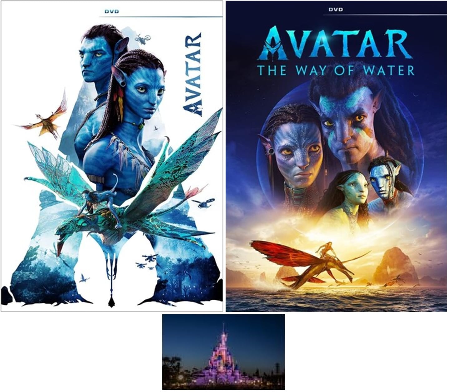 Disney's AVATAR & AVATAR 2 THE WAY OF WATER DOUBLE FEATURE 2 DVD Movie Set Includes Avatar Art Card