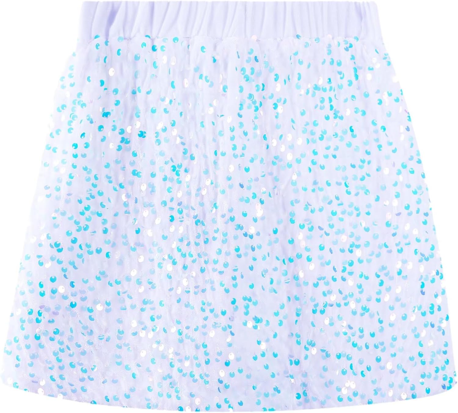 Sparkly Sequin Skirt for Girls Toddler & Kids Elastic Waistband Skirts with Lining