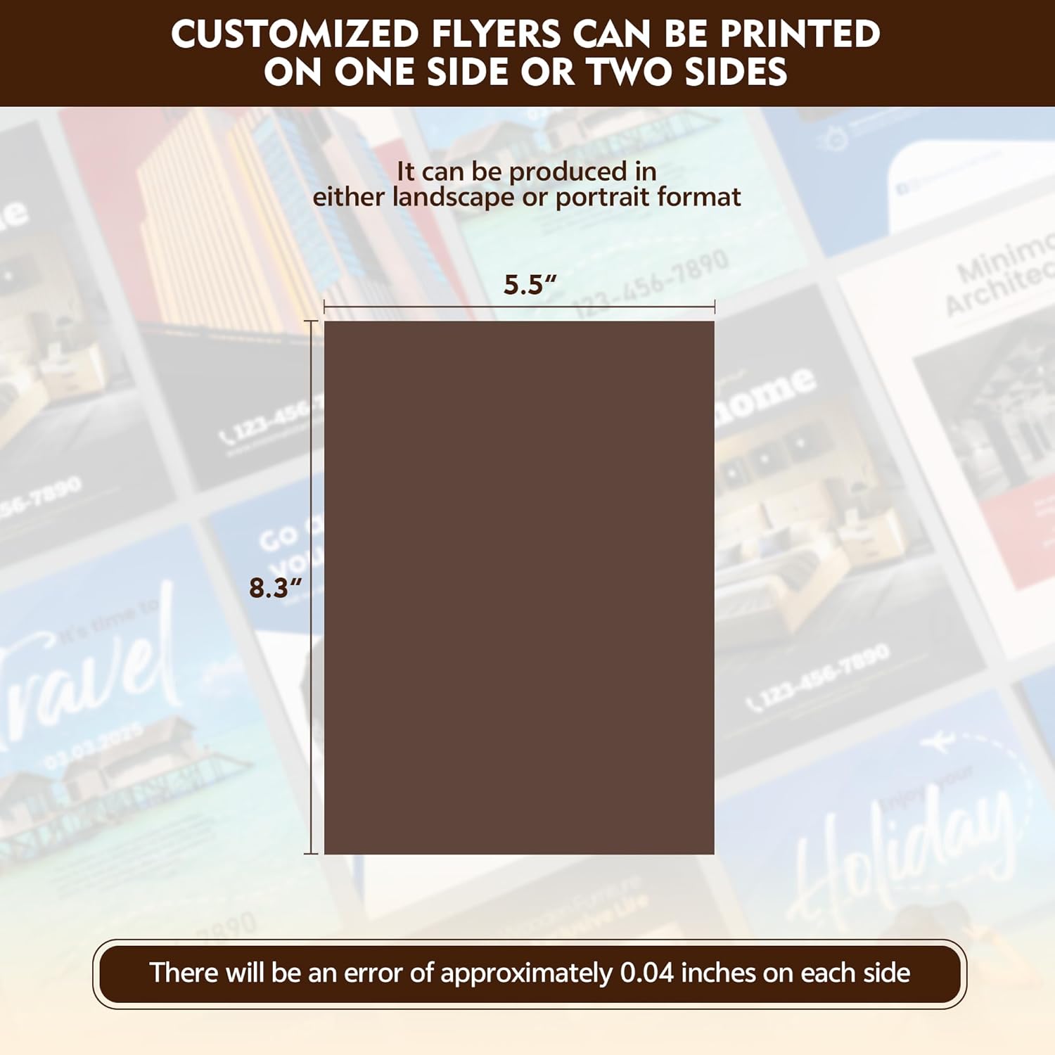 YEEHAW Custom Flyers, A5 (8”x5.5“) 500/1000/2000 Bulk Printed Promotional Business Flyers with Your Photo Logo Text, Full Color Marketing Handouts for Business, Events, Menus