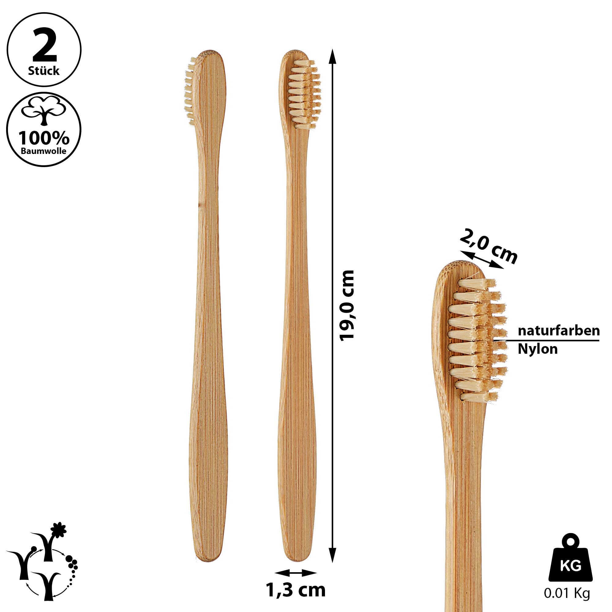 Bambuszahnbrste 2er Set | Holzbrste Bambus Naturborsten | Zahnreinigung  Zahnbrste nachhaltig : Amazon.de: Drogerie & Krperpflege