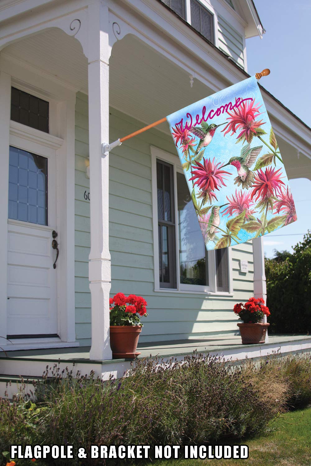 Bandiera Decorativa Da Giardino Toland – Colibrì In Giardino, 31,8 X 45,7 Cm, 100% Poliestere - 3