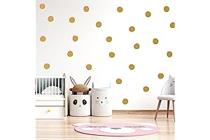 LucyLews Home Wall Decals: Transform Your Space with Golden Polka Dots