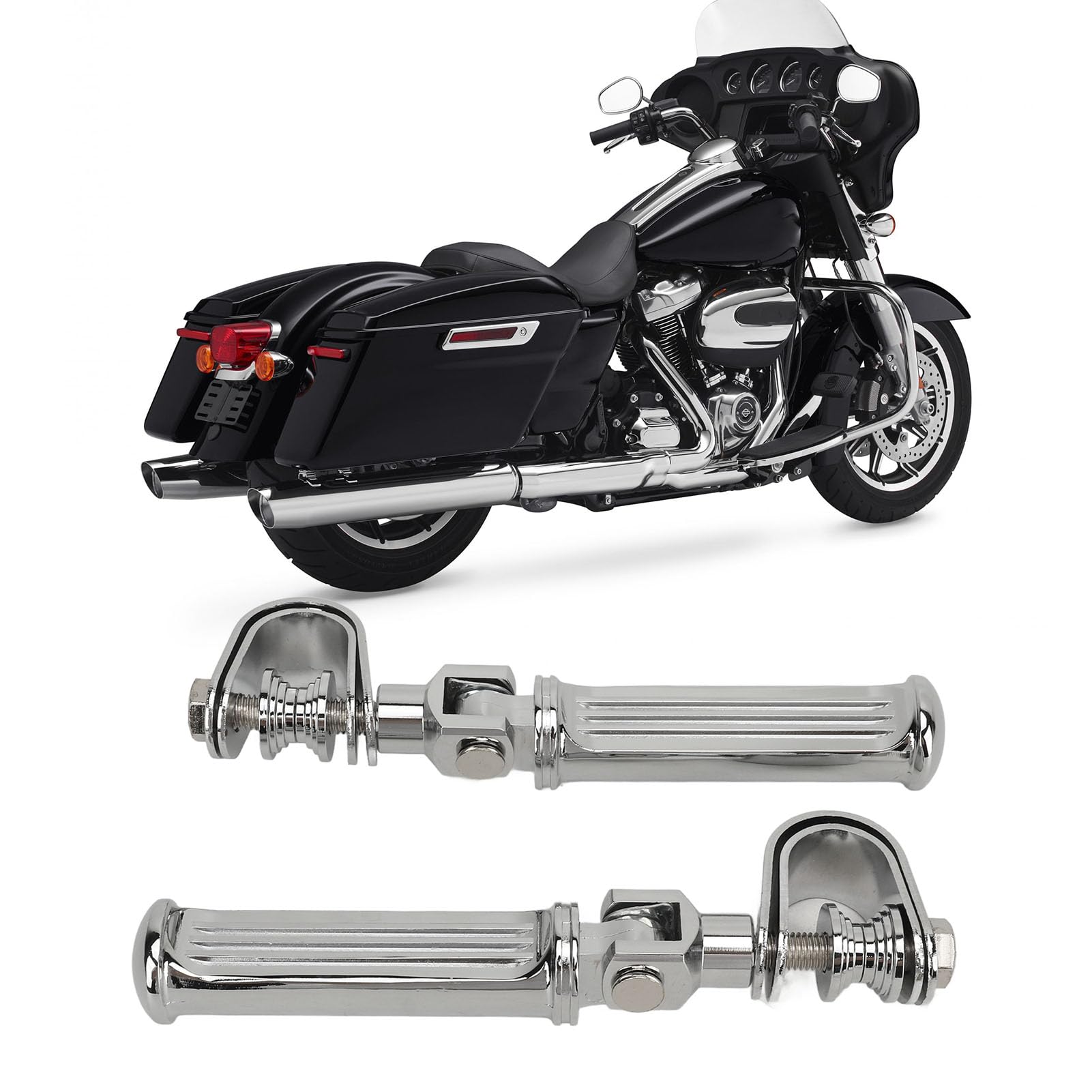 Podnóżki Motocyklowe, Podnóżki Motocyklowe od 25 Mm do 32 Mm, Uniwersalna Osłona Silnika ze Stopu Aluminium, Podnóżek Paska Awaryjnego, Regulowane Kołki Drogowe, Wygodna Jazda