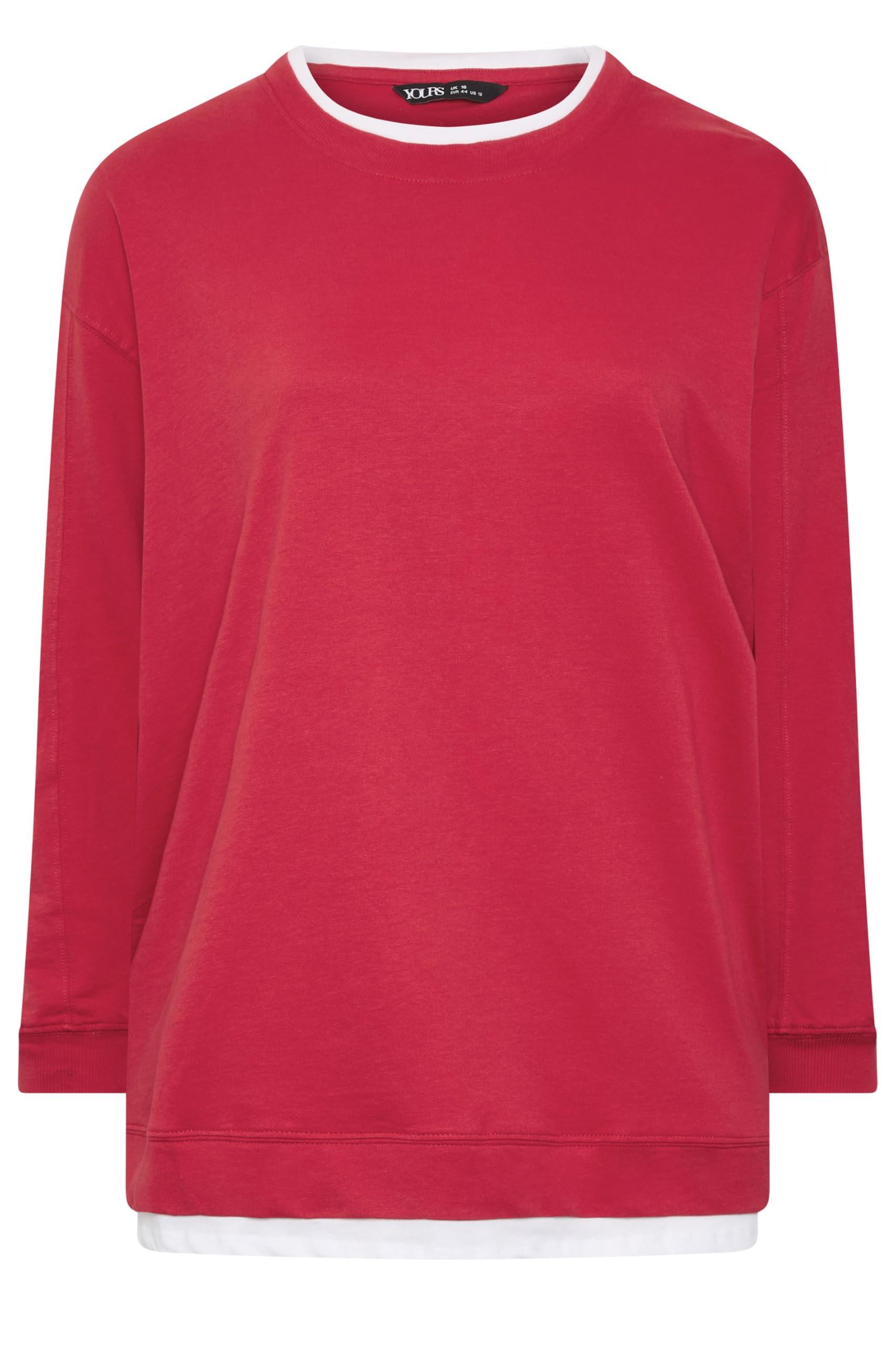 Yours Women's Red 2-In-1 Sweatshirt In | Size: 18