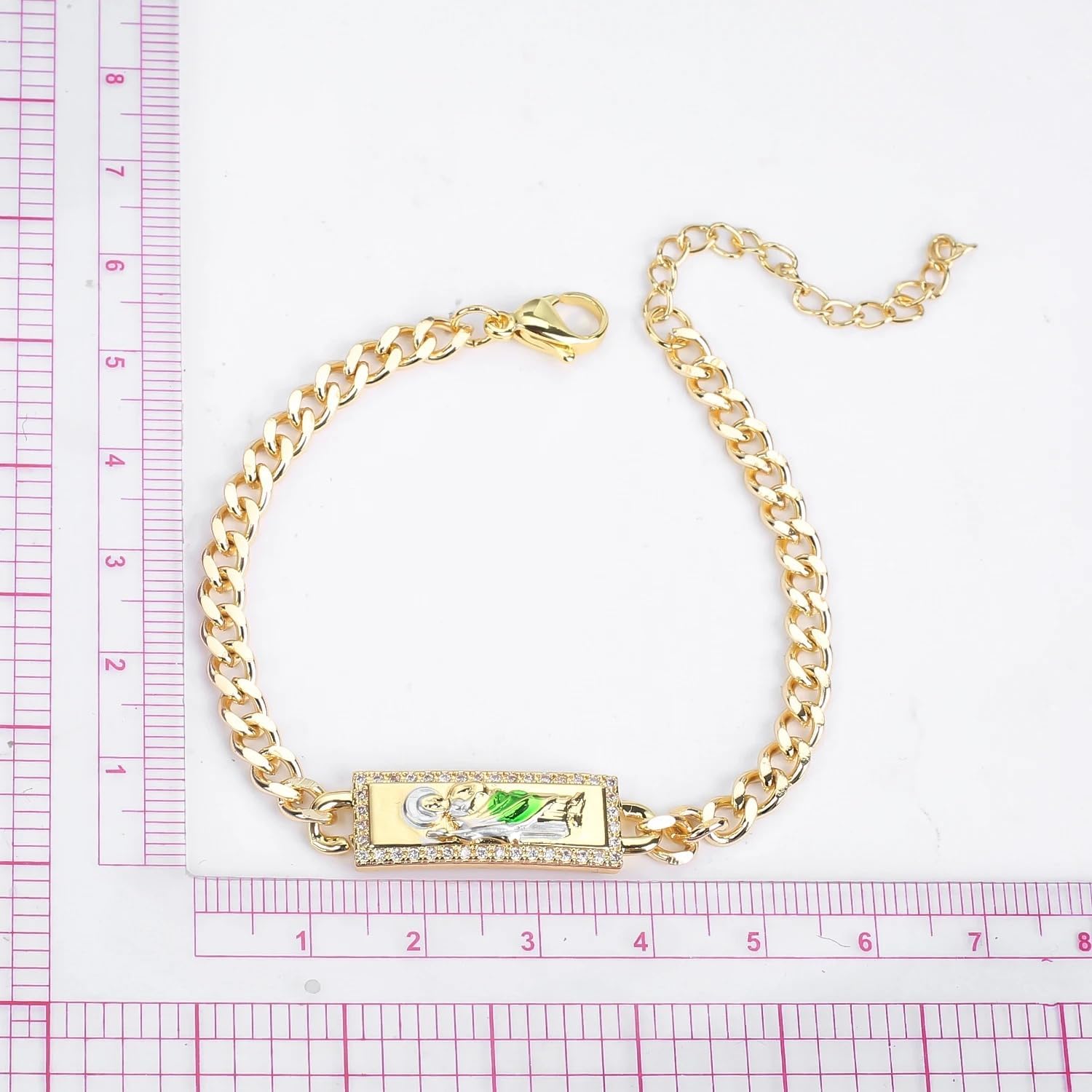 14K Yellow Gold Christian San Judas Bracelet For Women Men - Religious St Jude Bracelet, San Judas Tadeo Bracelet, Pulseras De San Judas Tadeo, Saint Jude Bracelets - Image 6