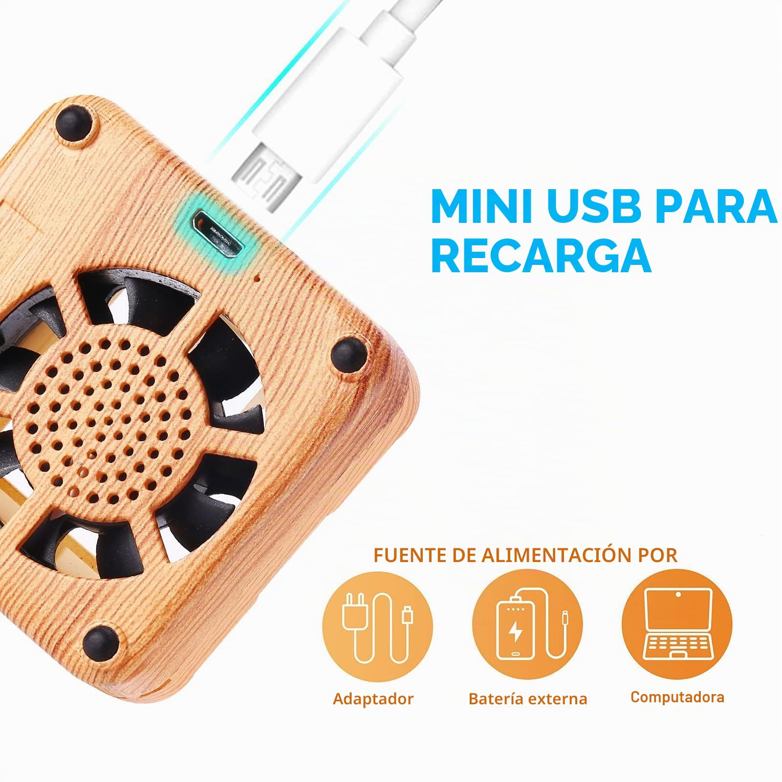 weljoy Difusor portátil de grano de madera para aceites esenciales, para coche o viaje, olor fresco,tamaño mini, silencioso, sin agua, batería recargable o USB, Wood Grain,1.00[set de ]