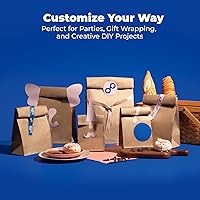 Vista 6 de Fit Meal Prep Paquete de 500 bolsas de almuerzo de papel marrón de 2 libras, 7.88 x 4.13 x 2.5 pulgadas, bolsas de papel kraft de alta calidad a