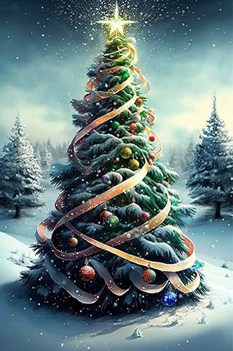 Kit de pintura de diamantes 5D, cinta de pintura de diamante, árbol de Navidad, punto de cruz de diamante completo, hecho a mano, principiantes,