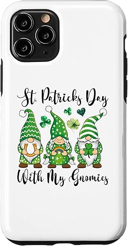 Funda para iPhone 11 Pro de San Patricio con diseño de trébol de tres gnomos de San Patricio