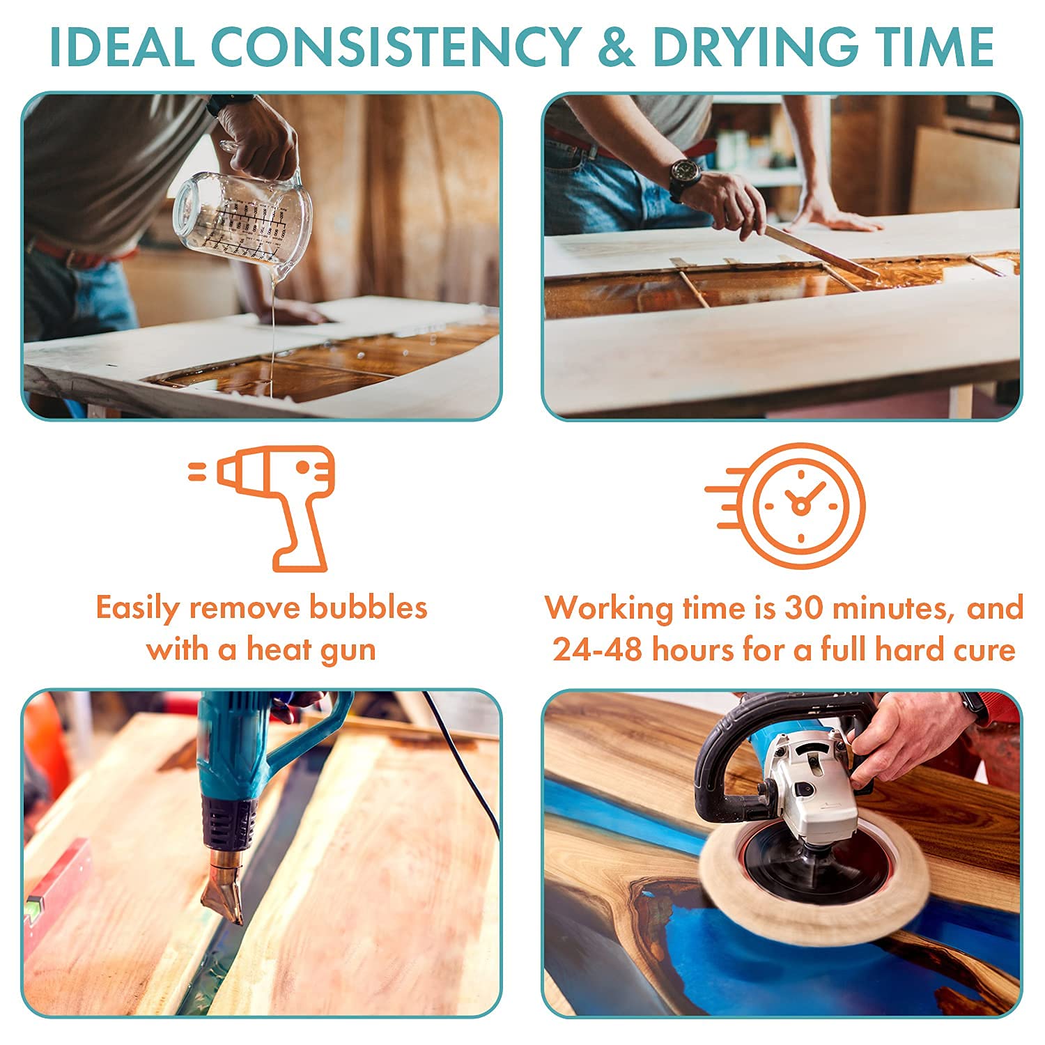 SmartArt Epoxy Resin 2 Gallon Kit | Easy to Use, Crystal Clear, Super Glossy, Durable, UV Resistant | for Arts & Crafts, Jewelry, Tabletops, Casting Molds, DIY - (1 Gallon + 1 Gallon)