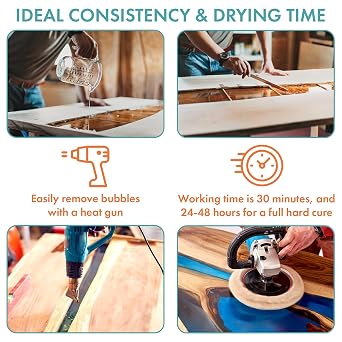 SmartArt Epoxy Resin 2 Gallon Kit | Easy to Use, Crystal Clear, Super Glossy, Durable, UV Resistant | for Arts & Crafts, Jewelry, Tabletops, Casting Molds, DIY - (1 Gallon + 1 Gallon)
