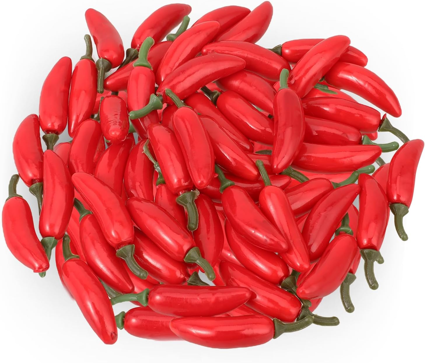 50Pcs Mini Fake Hot Chili Peppers Millet Pepper Simulation Lifelike Hot Chili for Photographic Props, Home Kitchen Table Decoration, Cabinet Ornament