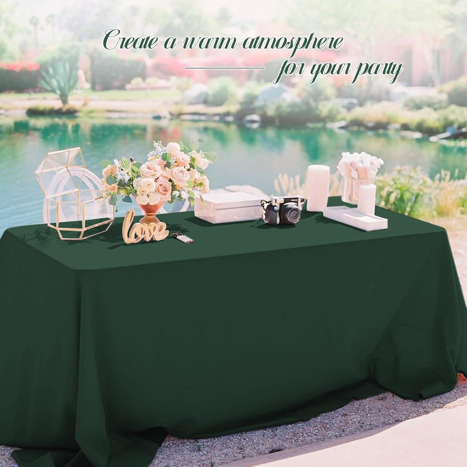 12 Pack Hunter Green Tablecloths for Rectangle Tables 60 x 102 Inch Polyester Tablecloth 6 Foot Rectangle Table Cloth Wrinkle Resistant Washable Fabric Table Cover for Party Wedding Banquet Events