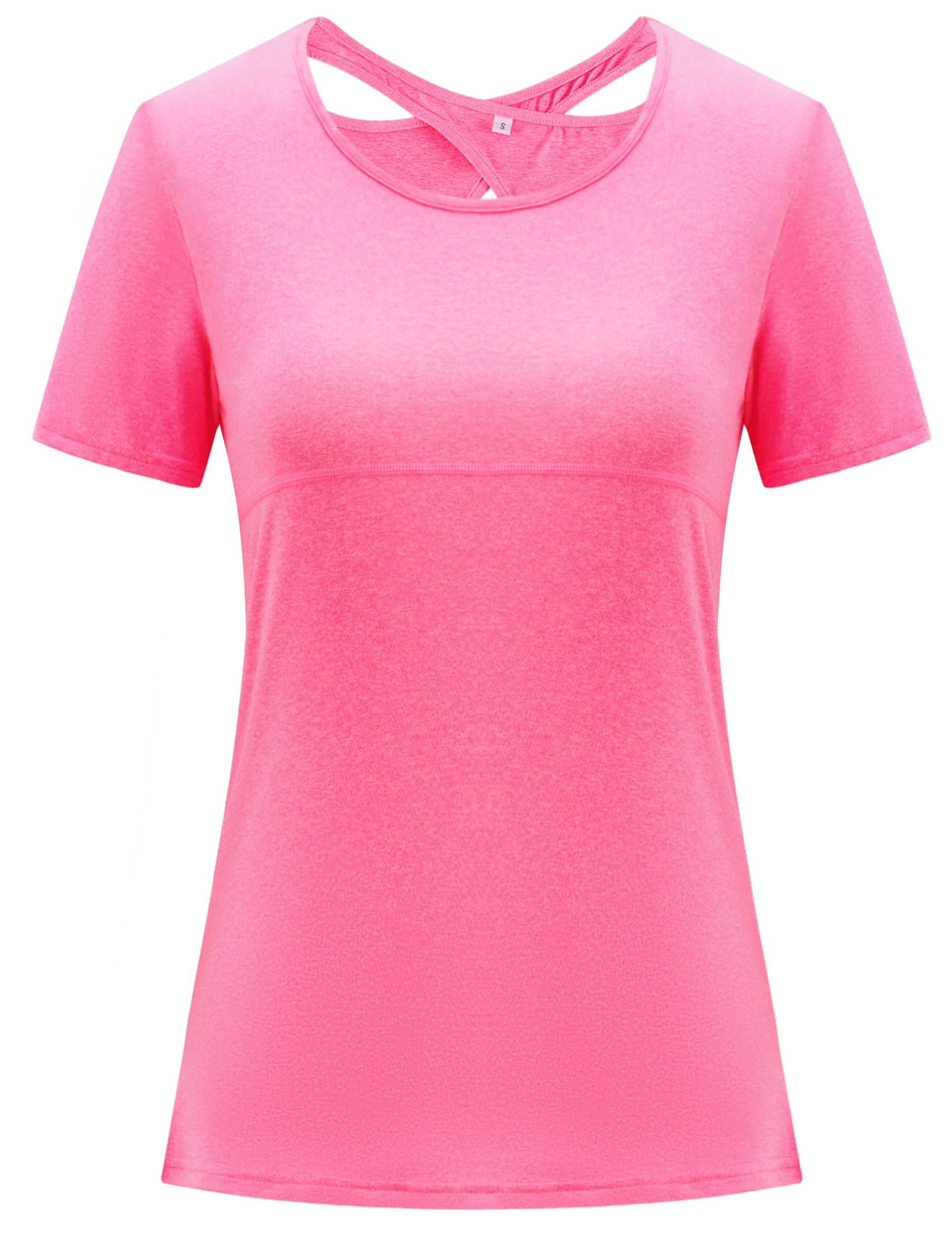 Sykooria T Shirt Maglietta Sportiva da Donna Maglietta Manica Corta Scollo Tondo Estiva Yoga Fitness Tinta Unita Rapida Asciugatura Maglie Tee Top