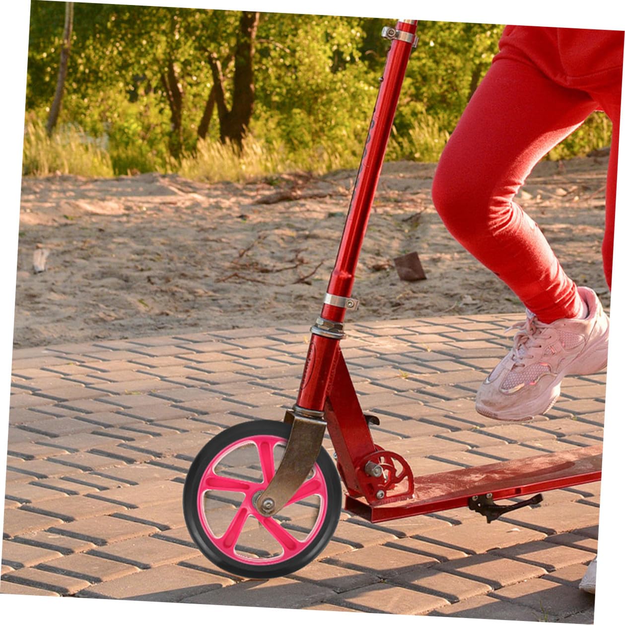 Roues de Scooter Remplacement Pratique 2pcs Résistantes à l'usure en PU Haute Élasticité Résistantes aux Intempéries pour Trottinette et Fauteuil Roulant