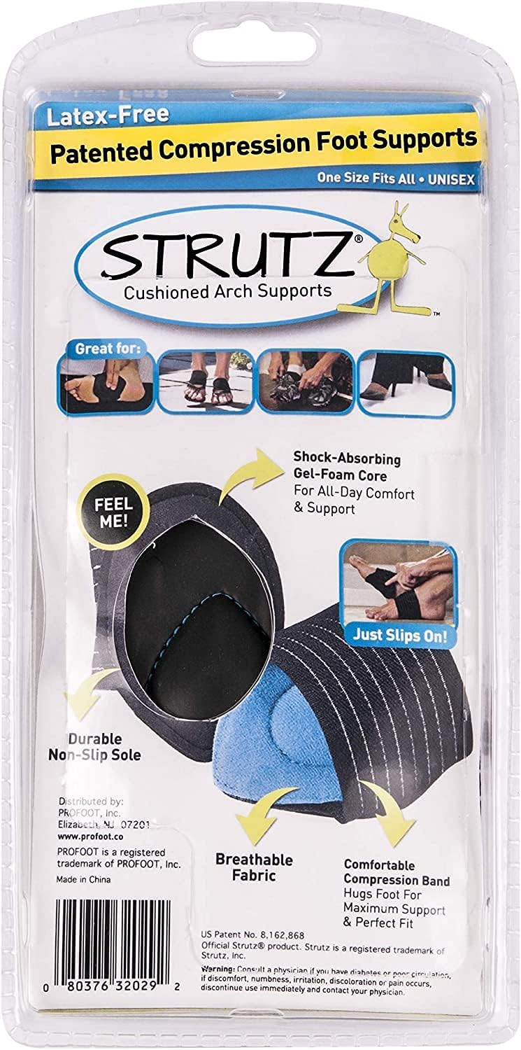 PROFOOT Strutz Cushioned Compression Foot and Arch Supports, 1 Pair : Health & Household