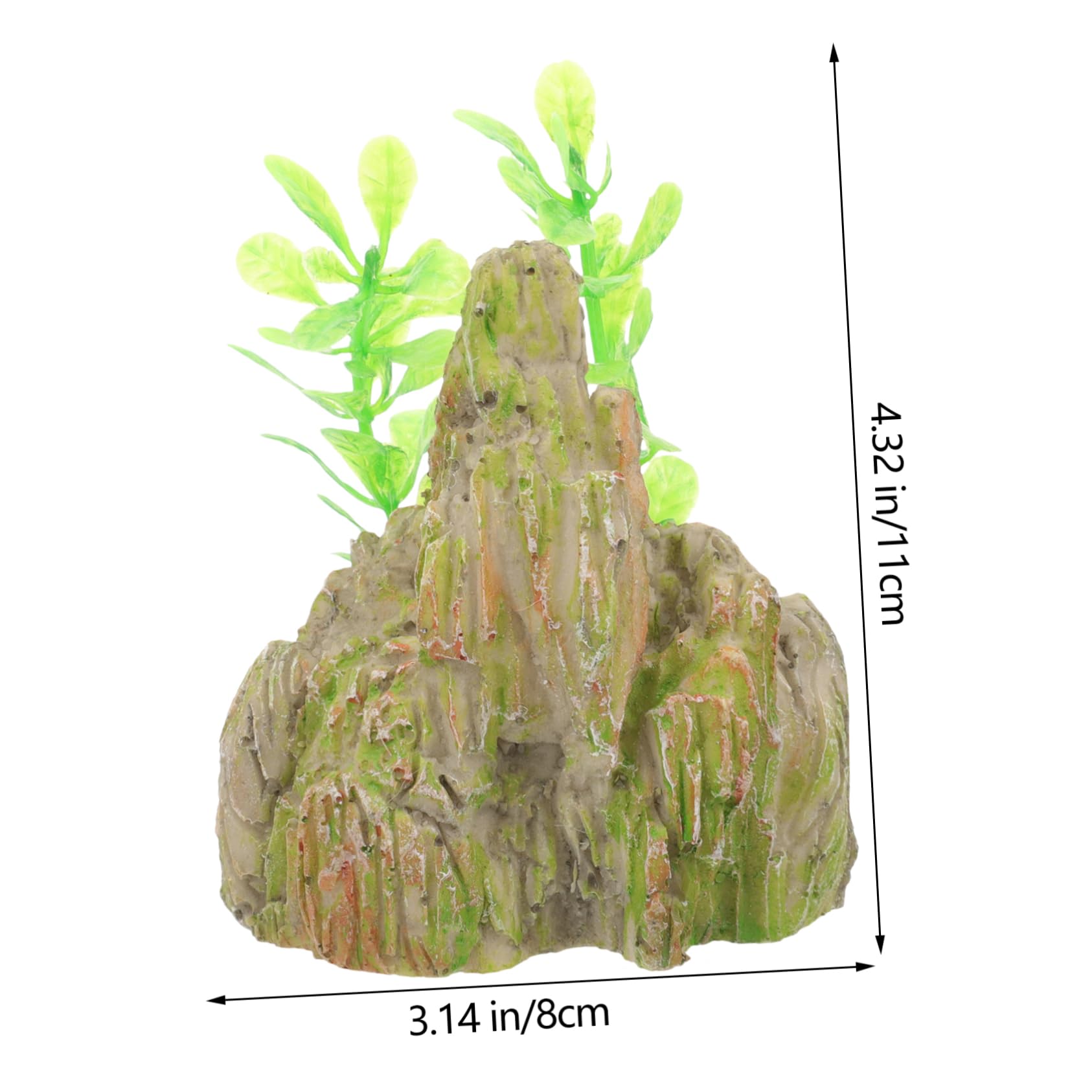 3 Set Decorazioni Rocciose Calcolo Ornamento Del Serbatoio Di Pesce Accessori Per Acquari Acquario Con Supporto Rockery in Resina Per Acquario Grotta Decorazione Acquario 2 Pezzi*3