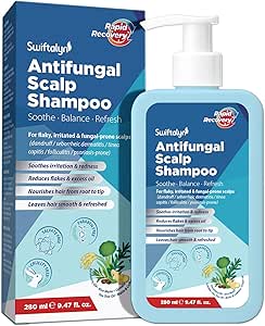 Antifungal Shampoo for Seborrheic Dermatitis & Folliculitis: Psoriasis, Dandruff Shampoo for Men & Women – Soothes Itchy, Flaky Scalp – Sulfate-Free Formula 280ml(9.47 fl.oz.)